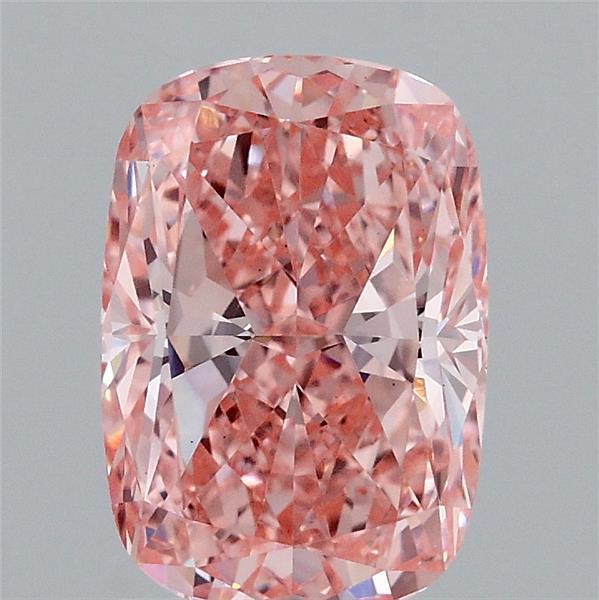 1.95 Carat Cushion Shaped, Ideal Cut, FANCY VIVID PINK Color, VS1 Clarity, IGI Certified Lab Grown Diamond