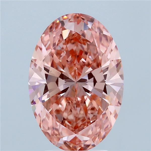 4.05 Carat Oval Shaped, Ideal Cut, FANCY VIVID PINK Color, VS1 Clarity, IGI Certified Lab Grown Diamond