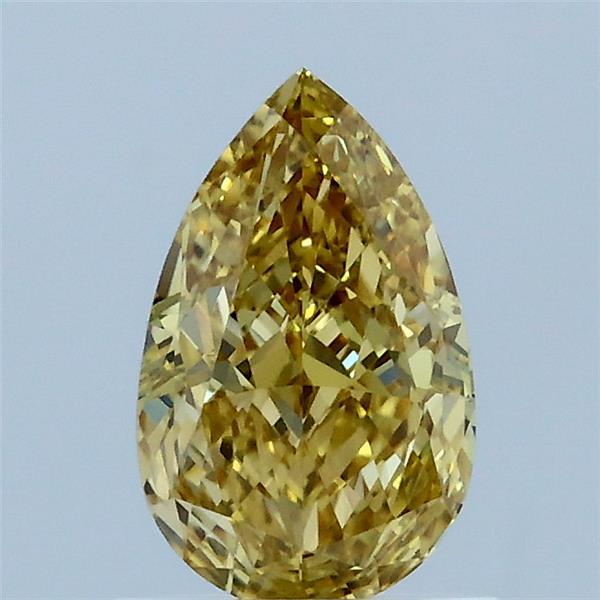 1.00 Carat Pear Shaped, Very Good Cut, FANCY INTENSE YELLOW Color, VS1 Clarity, IGI Certified Lab Grown Diamond