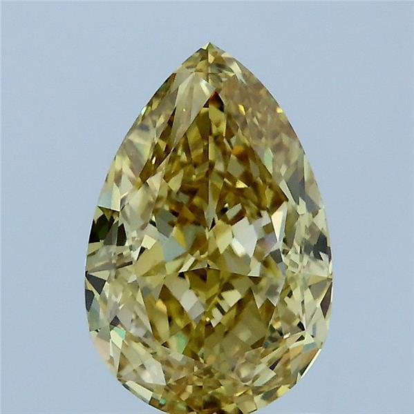 2.03 Carat Pear Shaped, Excellent Cut, FANCY INTENSE YELLOW Color, VVS2 Clarity, IGI Certified Lab Grown Diamond