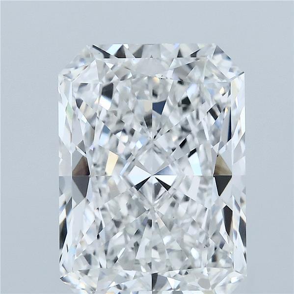 5.29 Carat Radiant Shaped, Ideal Cut, E Color, VS1 Clarity, IGI Certified Lab Grown Diamond