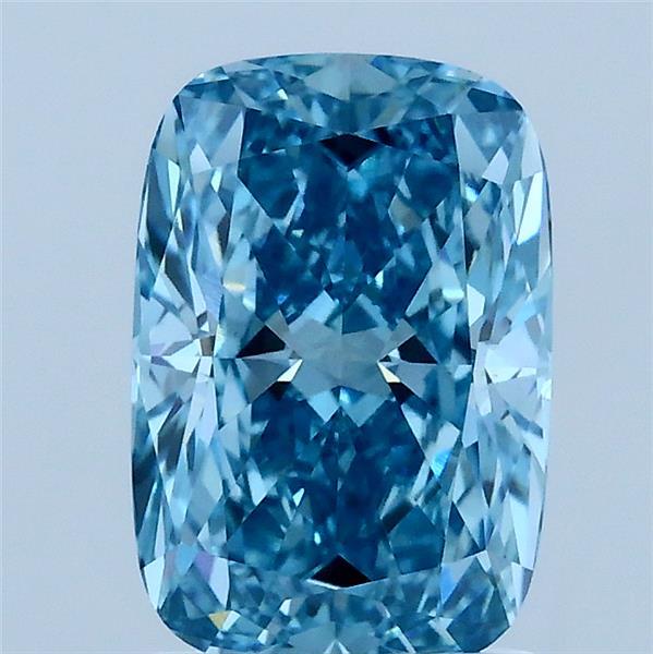 2.02 Carat Cushion Shaped, Ideal Cut, FANCY VIVID BLUE Color, VS1 Clarity, IGI Certified Lab Grown Diamond
