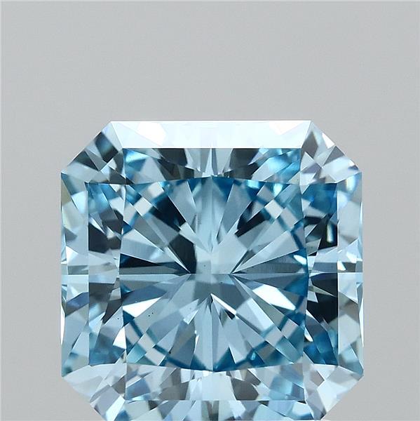 2.03 Carat Radiant Shaped, Excellent Cut, FANCY VIVID BLUE Color, VS1 Clarity, IGI Certified Lab Grown Diamond