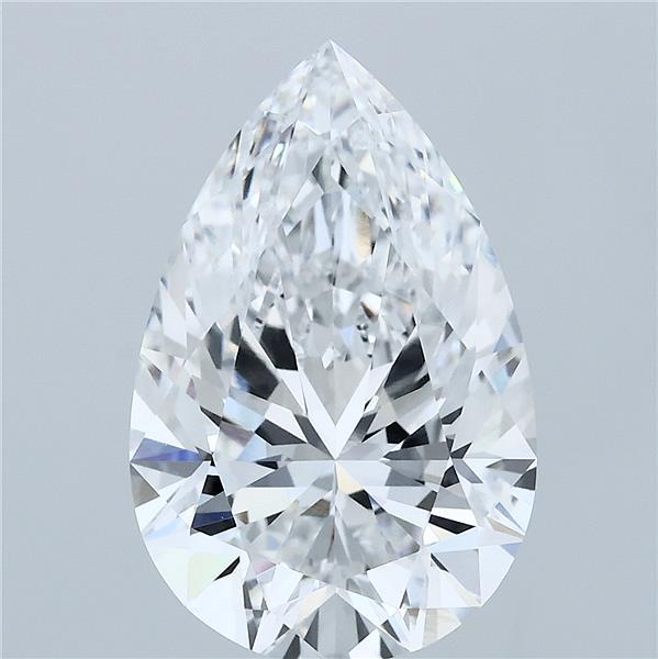 4.85 Carat Pear Shaped, Ideal Cut, D Color, VVS2 Clarity, IGI Certified Lab Grown Diamond