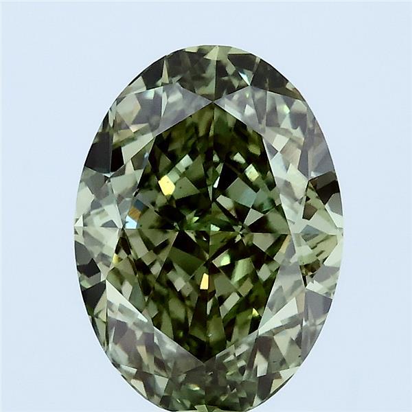 3.08 Carat Oval Shaped, Very Good Cut, FANCY VIVID GREEN Color, VS1 Clarity, IGI Certified Lab Grown Diamond