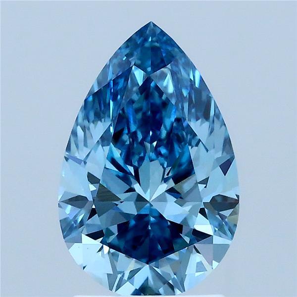 2.02 Carat Pear Shaped, Ideal Cut, FANCY VIVID BLUE Color, VS1 Clarity, IGI Certified Lab Grown Diamond