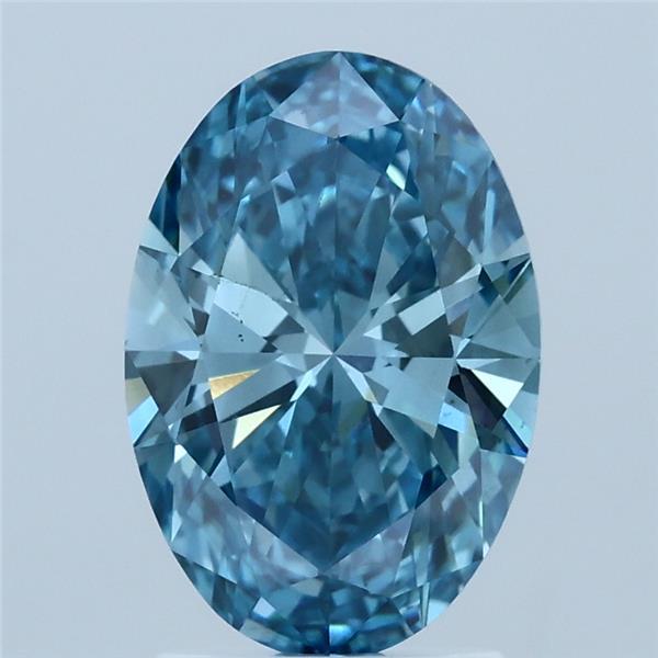2.00 Carat Oval Shaped, Ideal Cut, FANCY VIVID BLUE Color, VS2 Clarity, IGI Certified Lab Grown Diamond
