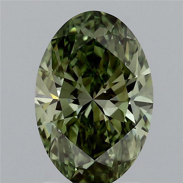2.04 Carat Oval Shaped, Ideal Cut, FANCY VIVID GREEN Color, VS1 Clarity, IGI Certified Lab Grown Diamond