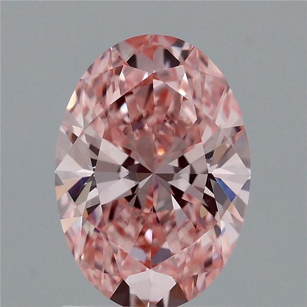 1.53 Carat Oval Shaped, Ideal Cut, FANCY VIVID PINK Color, VVS2 Clarity, IGI Certified Lab Grown Diamond