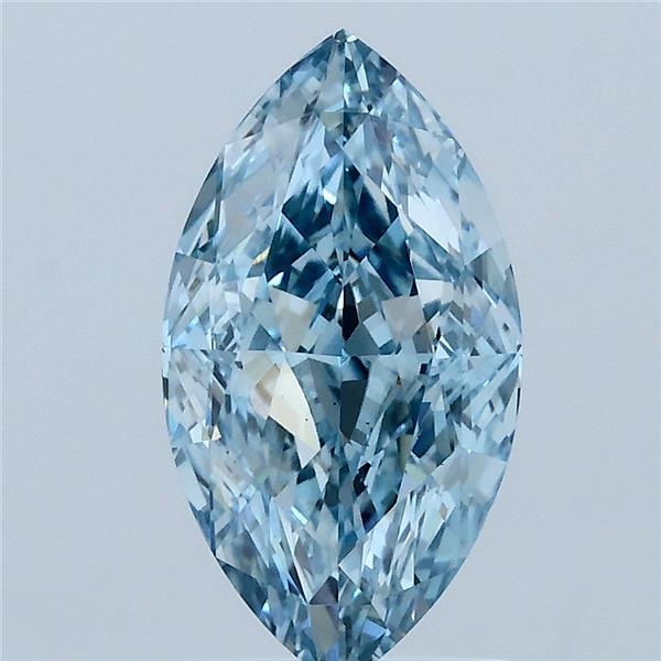 2.01 Carat Marquise Shaped, Ideal Cut, FANCY VIVID BLUE Color, VS1 Clarity, IGI Certified Lab Grown Diamond