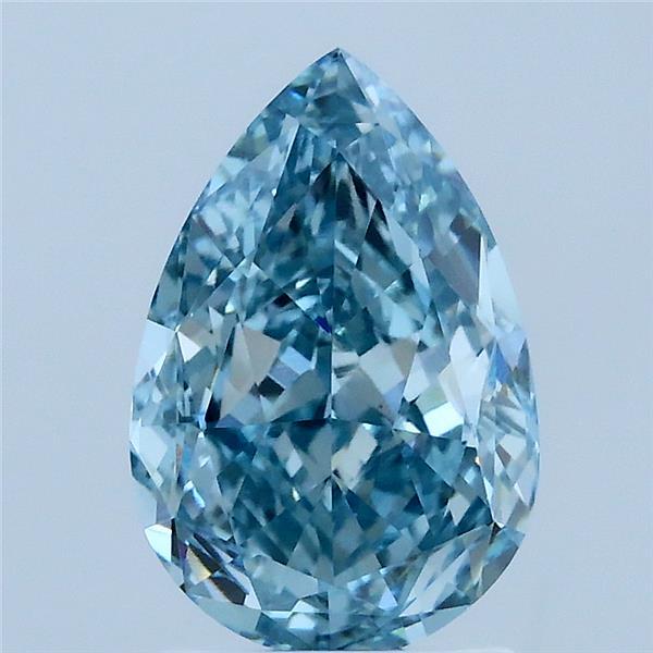 2.26 Carat Pear Shaped, Excellent Cut, FANCY VIVID BLUE Color, VVS2 Clarity, IGI Certified Lab Grown Diamond