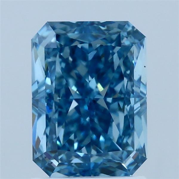 2.03 Carat Radiant Shaped, Excellent Cut, FANCY VIVID BLUE Color, VS1 Clarity, IGI Certified Lab Grown Diamond