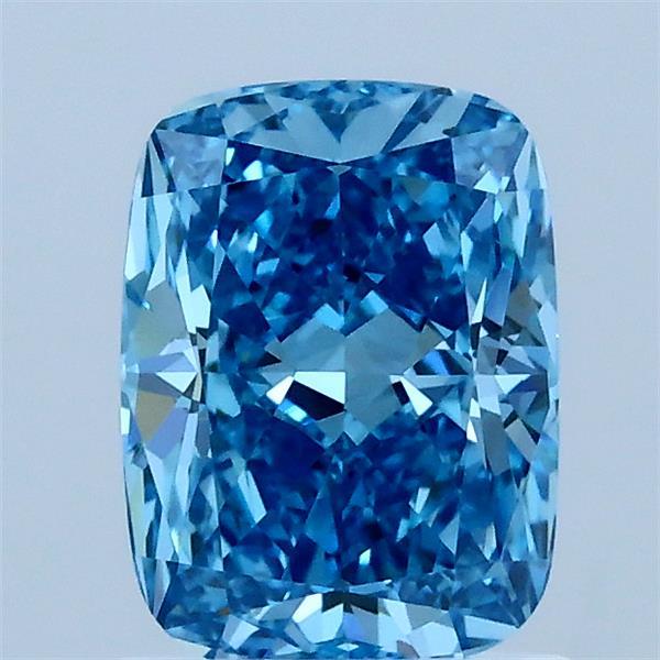 1.28 Carat Cushion Shaped, Ideal Cut, FANCY VIVID BLUE Color, VVS2 Clarity, IGI Certified Lab Grown Diamond