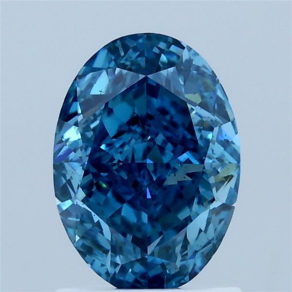 1.51 Carat Oval Shaped, Excellent Cut, FANCY VIVID BLUE Color, SI1 Clarity, IGI Certified Lab Grown Diamond