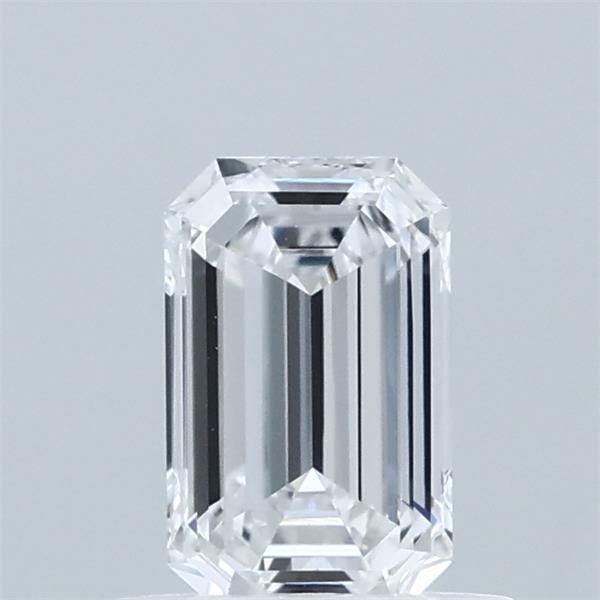 0.62 Carat Emerald Shaped, Ideal Cut, D Color, VVS2 Clarity, IGI Certified Lab Grown Diamond