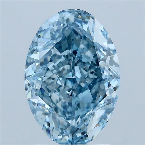 3.01 Carat Oval Shaped, Very Good Cut, FANCY VIVID BLUE Color, VS1 Clarity, IGI Certified Lab Grown Diamond