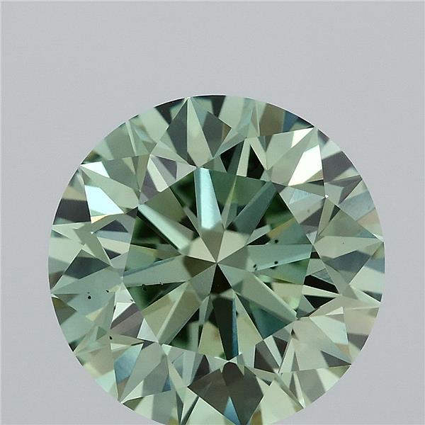 3.04 Carat Round Shaped, Excellent Cut, FANCY VIVID GREEN Color, VS2 Clarity, IGI Certified Lab Grown Diamond