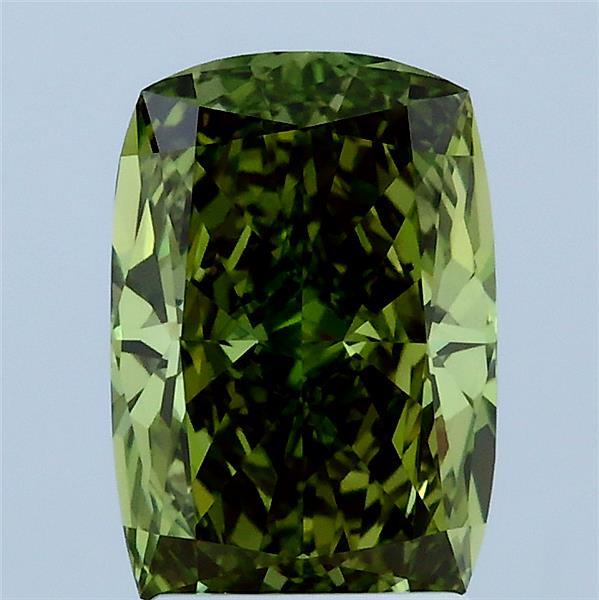 2.05 Carat Cushion Shaped, Ideal Cut, FANCY VIVID GREEN Color, VS1 Clarity, IGI Certified Lab Grown Diamond