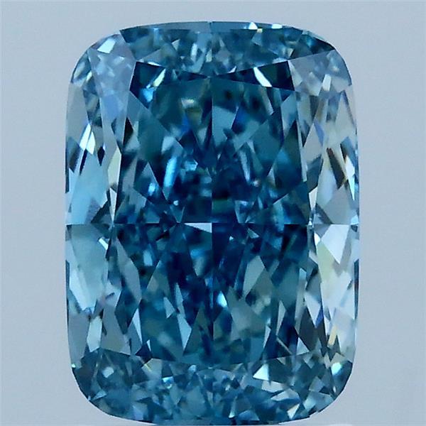 2.03 Carat Cushion Shaped, Very Good Cut, FANCY VIVID BLUE Color, VVS2 Clarity, IGI Certified Lab Grown Diamond