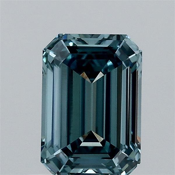 1.05 Carat Emerald Shaped, Ideal Cut, FANCY VIVID BLUE Color, VS1 Clarity, IGI Certified Lab Grown Diamond
