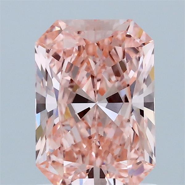 1.35 Carat Radiant Shaped, Ideal Cut, FANCY VIVID PINK Color, VVS2 Clarity, IGI Certified Lab Grown Diamond