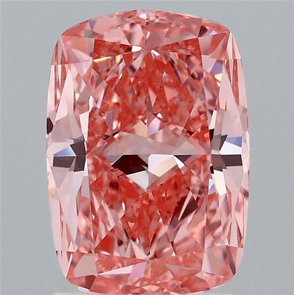 2.18 Carat Cushion Shaped, Ideal Cut, FANCY VIVID PINK Color, VS1 Clarity, IGI Certified Lab Grown Diamond