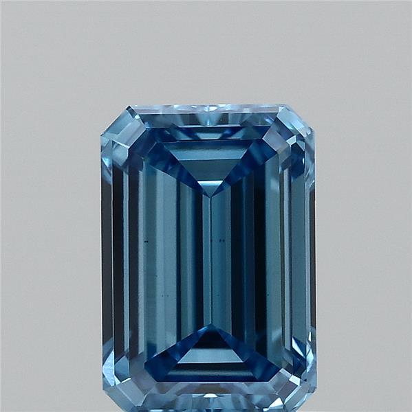 1.01 Carat Emerald Shaped, Ideal Cut, FANCY VIVID BLUE Color, VS1 Clarity, IGI Certified Lab Grown Diamond