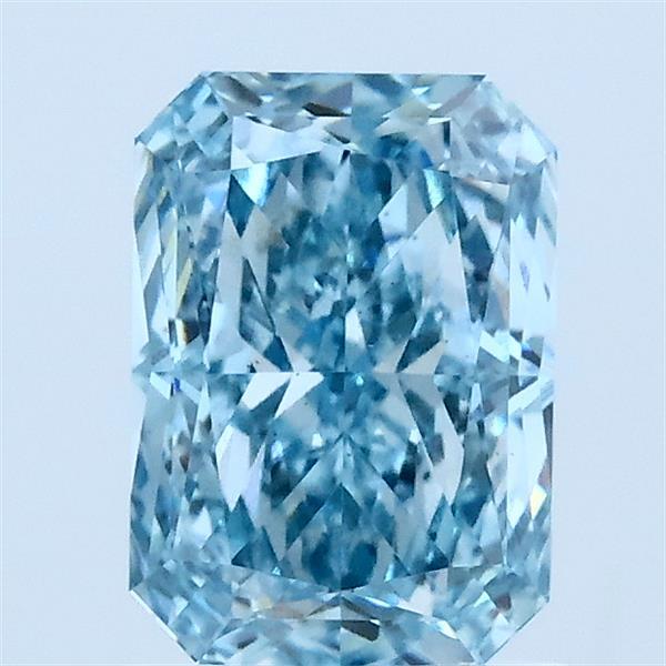 1.51 Carat Radiant Shaped, Excellent Cut, FANCY VIVID BLUE Color, VS1 Clarity, IGI Certified Lab Grown Diamond