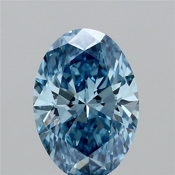 2.04 Carat Oval Shaped, Ideal Cut, FANCY VIVID BLUE Color, VVS2 Clarity, IGI Certified Lab Grown Diamond
