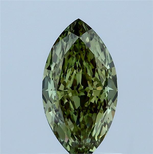 1.04 Carat Marquise Shaped, Ideal Cut, FANCY VIVID GREEN Color, VVS2 Clarity, IGI Certified Lab Grown Diamond