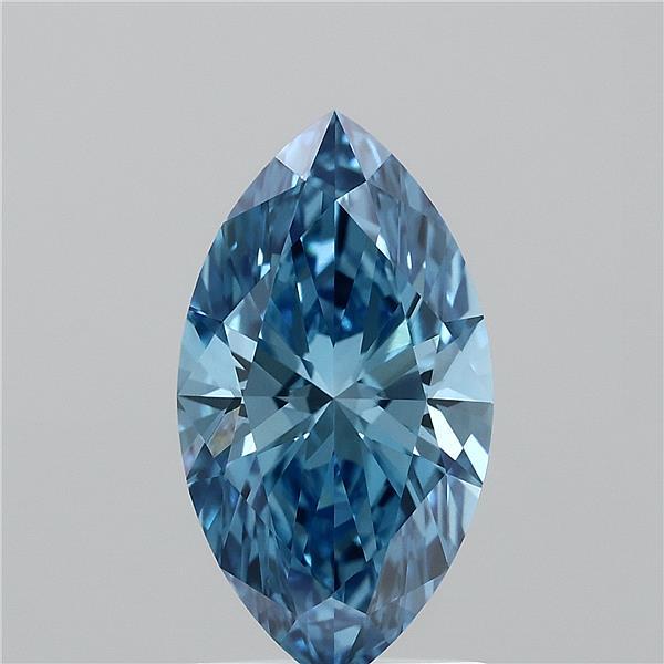 1.53 Carat Marquise Shaped, Ideal Cut, FANCY VIVID BLUE Color, VVS2 Clarity, IGI Certified Lab Grown Diamond