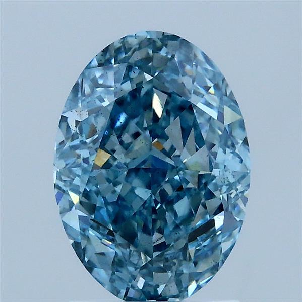 2.16 Carat Oval Shaped, Very Good Cut, FANCY VIVID BLUE Color, SI1 Clarity, IGI Certified Lab Grown Diamond