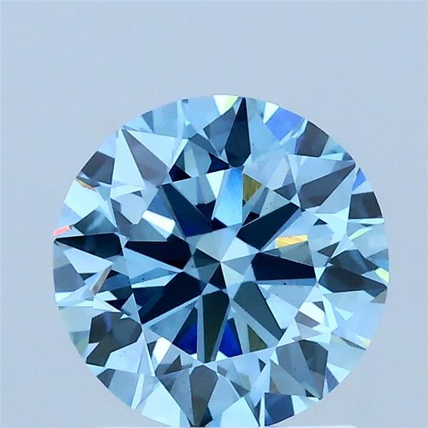 1.50 Carat Round Shaped, Excellent Cut, FANCY VIVID BLUE Color, VS1 Clarity, IGI Certified Lab Grown Diamond