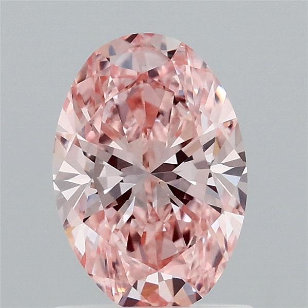 1.08 Carat Oval Shaped, Ideal Cut, FANCY INTENSE PINK Color, VS1 Clarity, IGI Certified Lab Grown Diamond