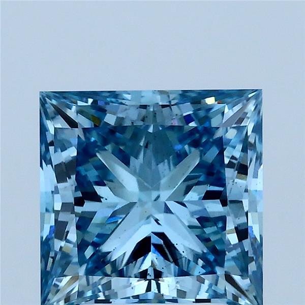 2.78 Carat Princess Shaped, Ideal Cut, FANCY VIVID BLUE Color, VS2 Clarity, IGI Certified Lab Grown Diamond