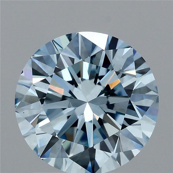 2.01 Carat Round Shaped, Excellent Cut, FANCY VIVID BLUE Color, VS1 Clarity, IGI Certified Lab Grown Diamond