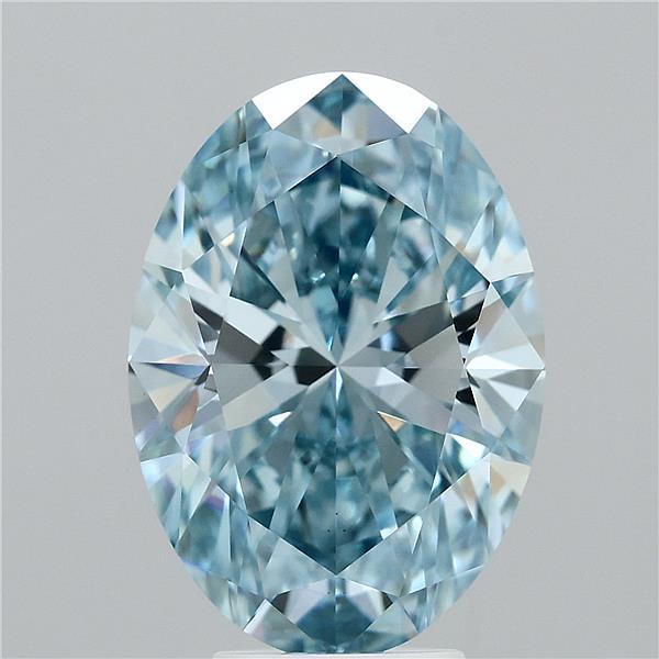 5.06 Carat Oval Shaped, Ideal Cut, FANCY VIVID BLUE Color, VS1 Clarity, IGI Certified Lab Grown Diamond