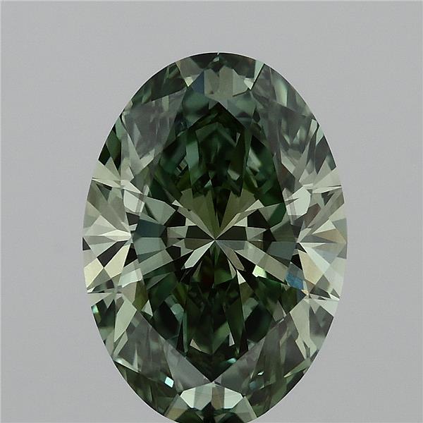 4.03 Carat Oval Shaped, Ideal Cut, FANCY VIVID GREEN Color, VS2 Clarity, IGI Certified Lab Grown Diamond