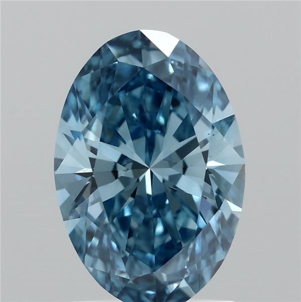 1.55 Carat Oval Shaped, Ideal Cut, FANCY VIVID BLUE Color, VS1 Clarity, IGI Certified Lab Grown Diamond
