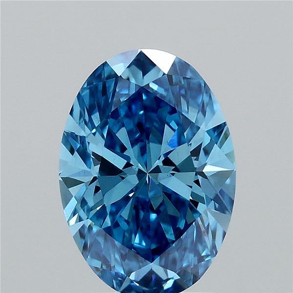 2.02 Carat Oval Shaped, Ideal Cut, FANCY VIVID BLUE Color, VS1 Clarity, IGI Certified Lab Grown Diamond