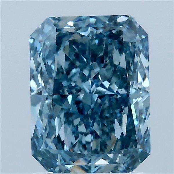 2.11 Carat Radiant Shaped, Ideal Cut, FANCY VIVID BLUE Color, VS1 Clarity, IGI Certified Lab Grown Diamond