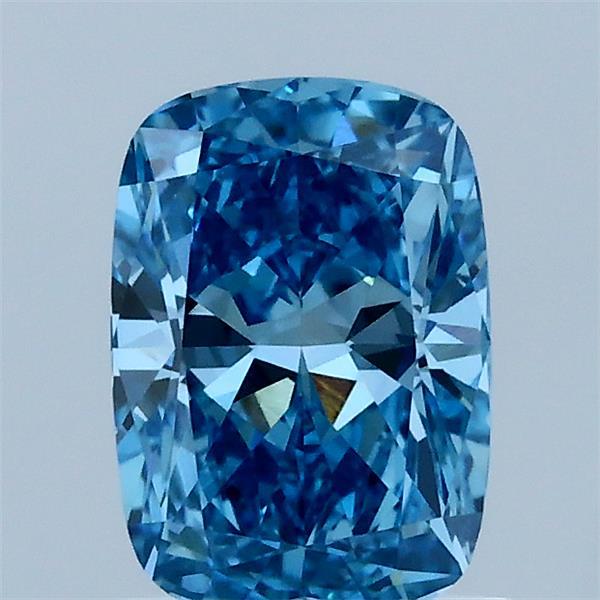 1.21 Carat Cushion Shaped, Ideal Cut, FANCY VIVID BLUE Color, VVS2 Clarity, IGI Certified Lab Grown Diamond