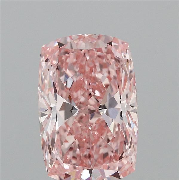 3.58 Carat Cushion Shaped, Ideal Cut, FANCY INTENSE PINK Color, VS1 Clarity, IGI Certified Lab Grown Diamond