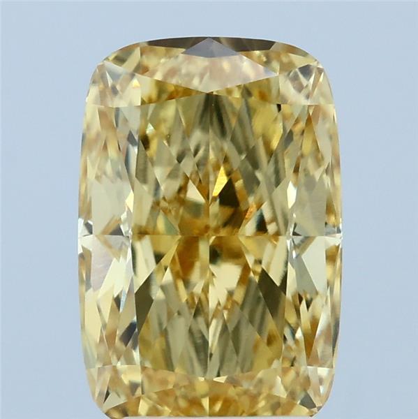 2.99 Carat Cushion Shaped, Ideal Cut, FANCY INTENSE YELLOW Color, VVS2 Clarity, IGI Certified Lab Grown Diamond