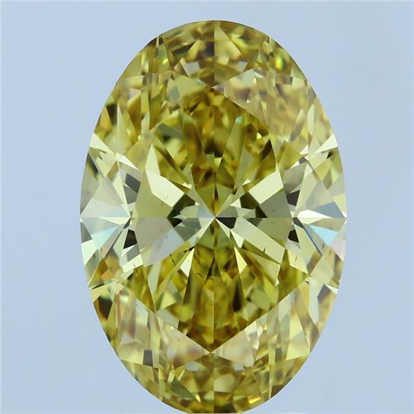 3.59 Carat Oval Shaped, Ideal Cut, FANCY INTENSE YELLOW Color, VS2 Clarity, IGI Certified Lab Grown Diamond