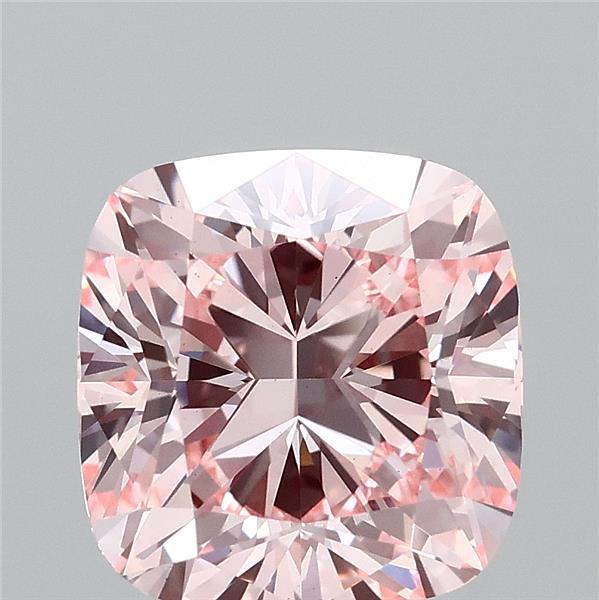 3.02 Carat Cushion Shaped, Ideal Cut, FANCY INTENSE PINK Color, VS1 Clarity, IGI Certified Lab Grown Diamond