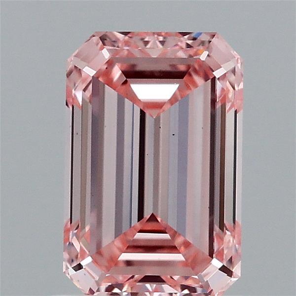 1.50 Carat Emerald Shaped, Excellent Cut, FANCY INTENSE PINK Color, VS1 Clarity, IGI Certified Lab Grown Diamond