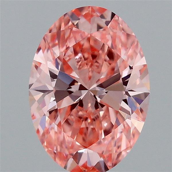 1.51 Carat Oval Shaped, Ideal Cut, FANCY VIVID PINK Color, VVS2 Clarity, IGI Certified Lab Grown Diamond