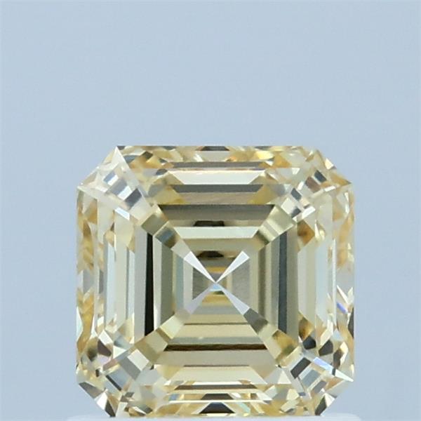 1.00 Carat Asscher Shaped, Ideal Cut, FANCY YELLOW Color, VS1 Clarity, IGI Certified Lab Grown Diamond