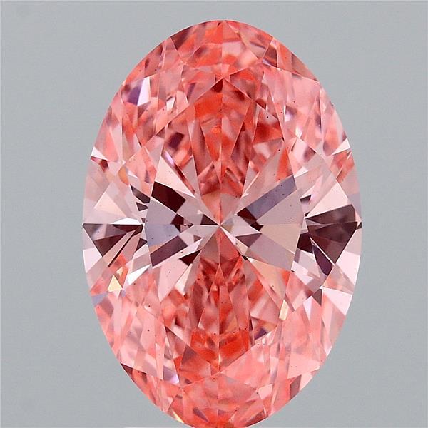 3.53 Carat Oval Shaped, Ideal Cut, FANCY VIVID PINK Color, VS2 Clarity, IGI Certified Lab Grown Diamond